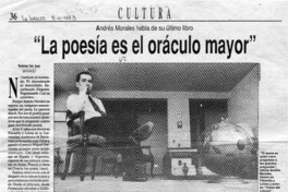 "La poesía es el oráculo mayor"  [artículo] Verónica San Juan.
