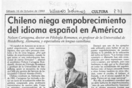 Chileno niega empobrecimiento del idioma español en América  [artículo].
