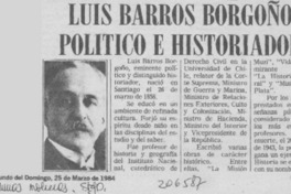 Luis Barros Borgoño político e historiador