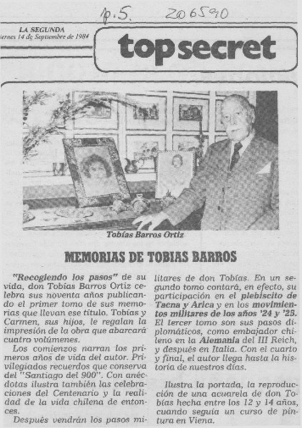 Memorias de Tobías Barros