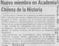 Nuevo miembro en Academia Chilena de la Historia