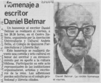 Homenaje a escritor Daniel Belmar