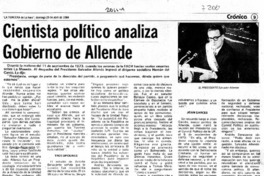 Cientista político analiza gobierno de Allende  [artículo].