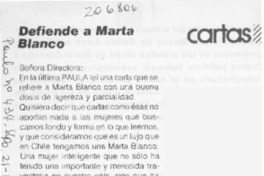 Defiende a Marta Blanco