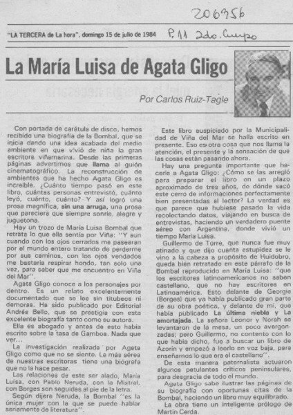 La María Luisa, de Agata Gligo