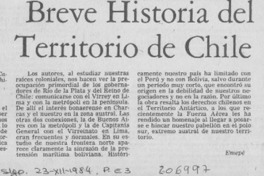 "Breve historia del territorio de Chile"