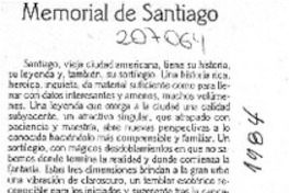 Memorial de Santiago  [artículo] E. Campos Menéndez.