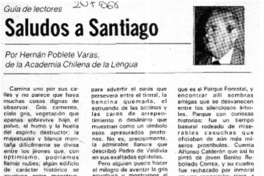 Saludos a Santiago  [artículo] Hernán Poblete Varas.