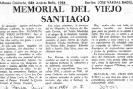 "Memorial del viejo Santiago"  [artículo] José Vargas Badilla.