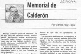 Memorial de Calderón  [artículo] Carlos Ruiz-Tagle.
