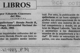 "Arquilecturas"  [artículo] Eduardo Guerrero del Río.