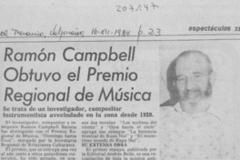 Ramón Campbell obtuvo el premio regional de música