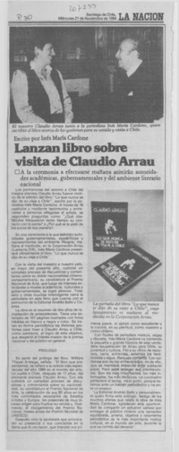 Lanzan libro sobre visita de Claudio Arrau