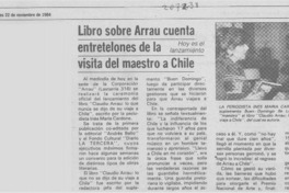 Libro sobre Arrau cuenta entretelones de la visita del maestro a Chile