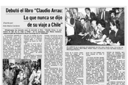Debutó el libro "Claudio Arrau, lo que nunca se dijo de su visita a Chile"