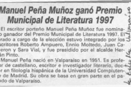 Manuel Peña MuÑoz ganó Premio Municipal de Literatura 1997.
