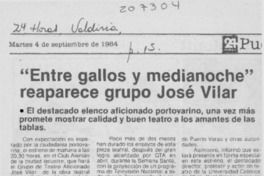 Entre gallos y medianoche, reaparece grupo José Vilar