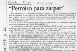 "Permiso para zarpar"  [artículo] Germán López Droguett.