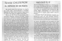 El espacio de un poeta  [artículo] Teresa Calderón.