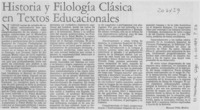 Historia y filología clásica en textos educacionales