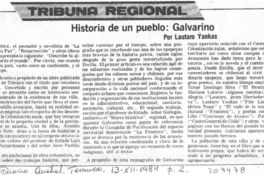 "Historia de un pueblo; Galvarino"