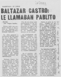Baltazar Castro, "Le llamaban Pablito"