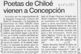 Poetas de Chiloé vienen a Concepción  [artículo].