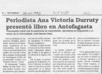 Periodista Ana Victoria Durruty presentó libro en Antofagasta