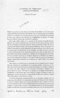 La poesía de Fernando González-Urízar  [artículo] Martín Panero.