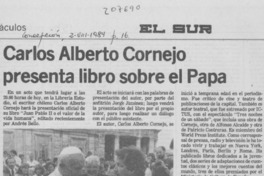 Carlos Alberto Cornejo presenta libro sobre el Papa