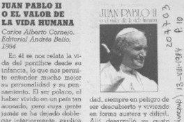 "Juan Pablo II o el valor de la vida humana"