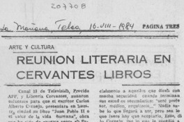 Reunión literaria en Cervantes