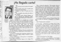 Ha llegado carta!  [artículo] Enrique Ramírez Capello.