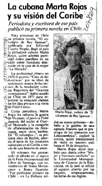 La Cubana Marta Rojas y su visión del Caribe  [artículo].