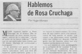 Hablemos de Rosa Cruchaga