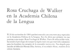 Rosa Cruchaga de Walker en la Academia Chilena de la Lengua
