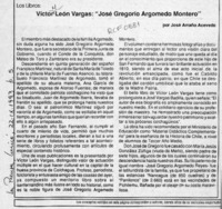 Víctor León Vargas, "José Gregorio Argomedo Montero"  [artículo] José Arraño Acevedo.