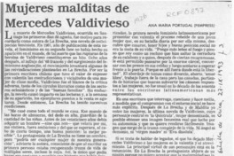 Mujeres malditas de Mercedes Valdivieso  [artículo] Ana María Portugal.