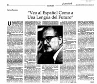 "Veo al español como una lengua del futuro"  [artículo] V. M. M.
