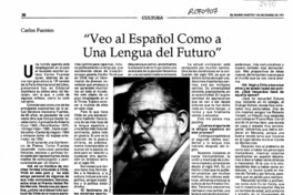 "Veo al español como una lengua del futuro"  [artículo] V. M. M.