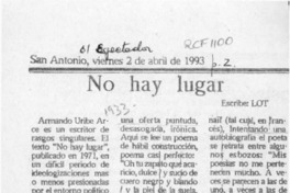 No hay lugar  [artículo] Lot.