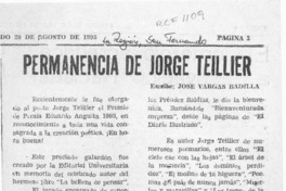 Permanencia de Jorge Teillier  [artículo] José Vargas Badilla.