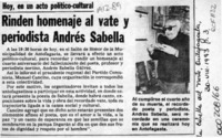 Rinden homenaje al vate y periodista Andrés Sabella  [artículo].