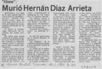 Murió Hernán Díaz Arrieta