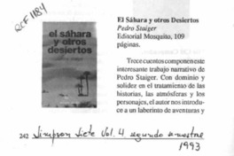 El Sáhara y otros desiertos  [artículo] Juan Pablo Sutherland.