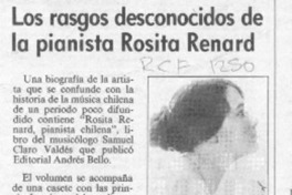Los Rasgos desconocidos de la pianista Rosita Renard