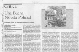 Una buena novela policial  [artículo] Ana María Larraín.