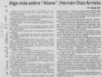 Algo más sobre "Alone", Hernán Díaz Arrieta