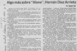 Algo más sobre "Alone", Hernán Díaz Arrieta