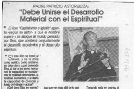 "Debe unirse el desarrollo material con el espiritual"  [artículo].